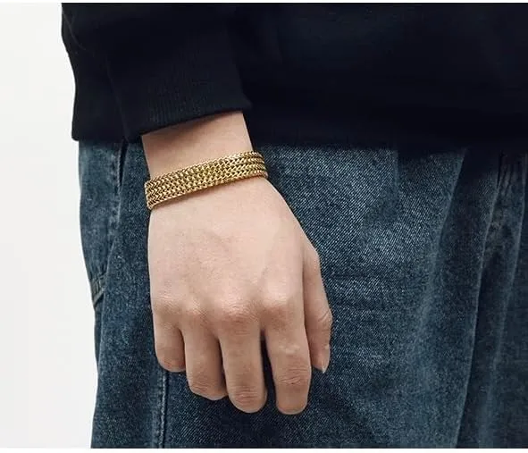 mesh bracelet, men's exponential pique glassmaking fabulous fashionable tennis bracelet, high-end accessories, men's gifts, Christmas gifts 18K gold solid 
