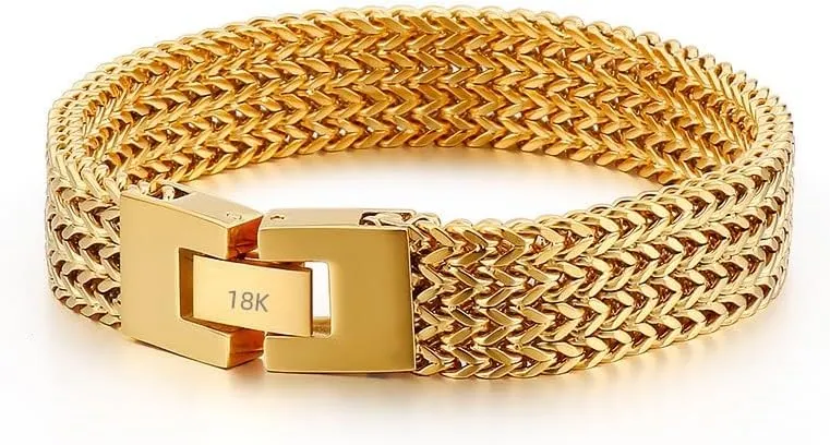 mesh bracelet, men's exponential pique glassmaking fabulous fashionable tennis bracelet, high-end accessories, men's gifts, Christmas gifts 18K gold solid 
