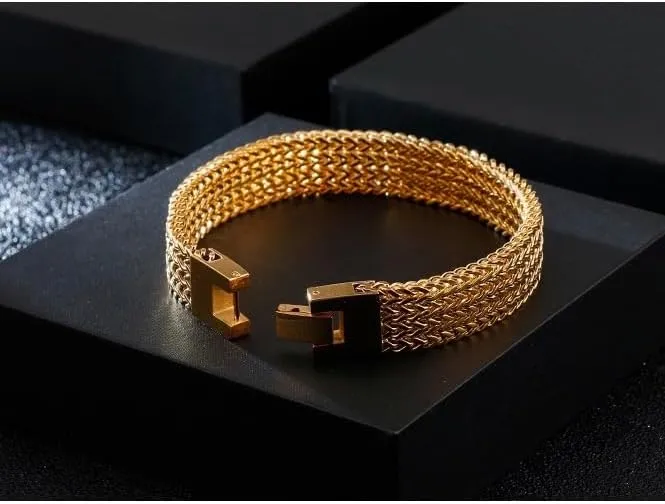 mesh bracelet, men's exponential pique glassmaking fabulous fashionable tennis bracelet, high-end accessories, men's gifts, Christmas gifts 18K gold solid 