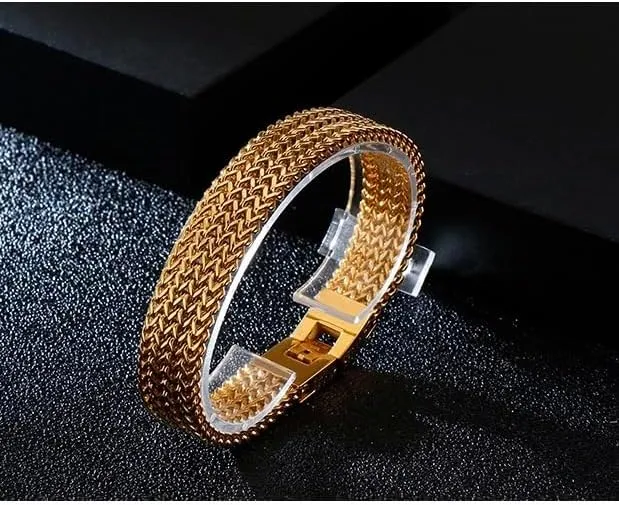 mesh bracelet, men's exponential pique glassmaking fabulous fashionable tennis bracelet, high-end accessories, men's gifts, Christmas gifts 18K gold solid 