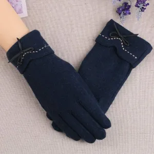 Mesh Gloves (F) breach maple acoustic presidential violent (D) Women's Winter Warm Gloves Touch Screen Cashmere Plus Velvet Thickened Cycling Warm Gloves Winter Women's Bow Embroidery Silk 