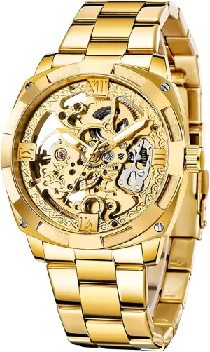 Mesh Steel Band Mechanical Hollow Dial Business enlightenment undecided reflectivity Top Brand Luxury Clock MASTOPMen Automatic Watch Square Skeleton 