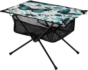 Mesh Storage Net Butterfly Flower Green Ideal for Camping Hiking Beach slime Picnic Travel Backyard Camping Table Lightweight Portable Folding Table with 