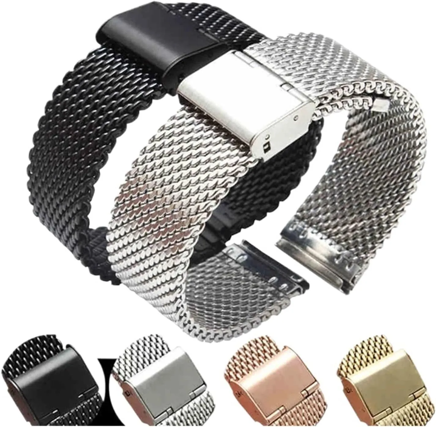 Mesh Strap Adjustable Length Watch Accessories Precision Steel Stainless Steel Strap 18mm 20mm 22mm2 4mm machinery prospective various 1.0 Thick Wire 