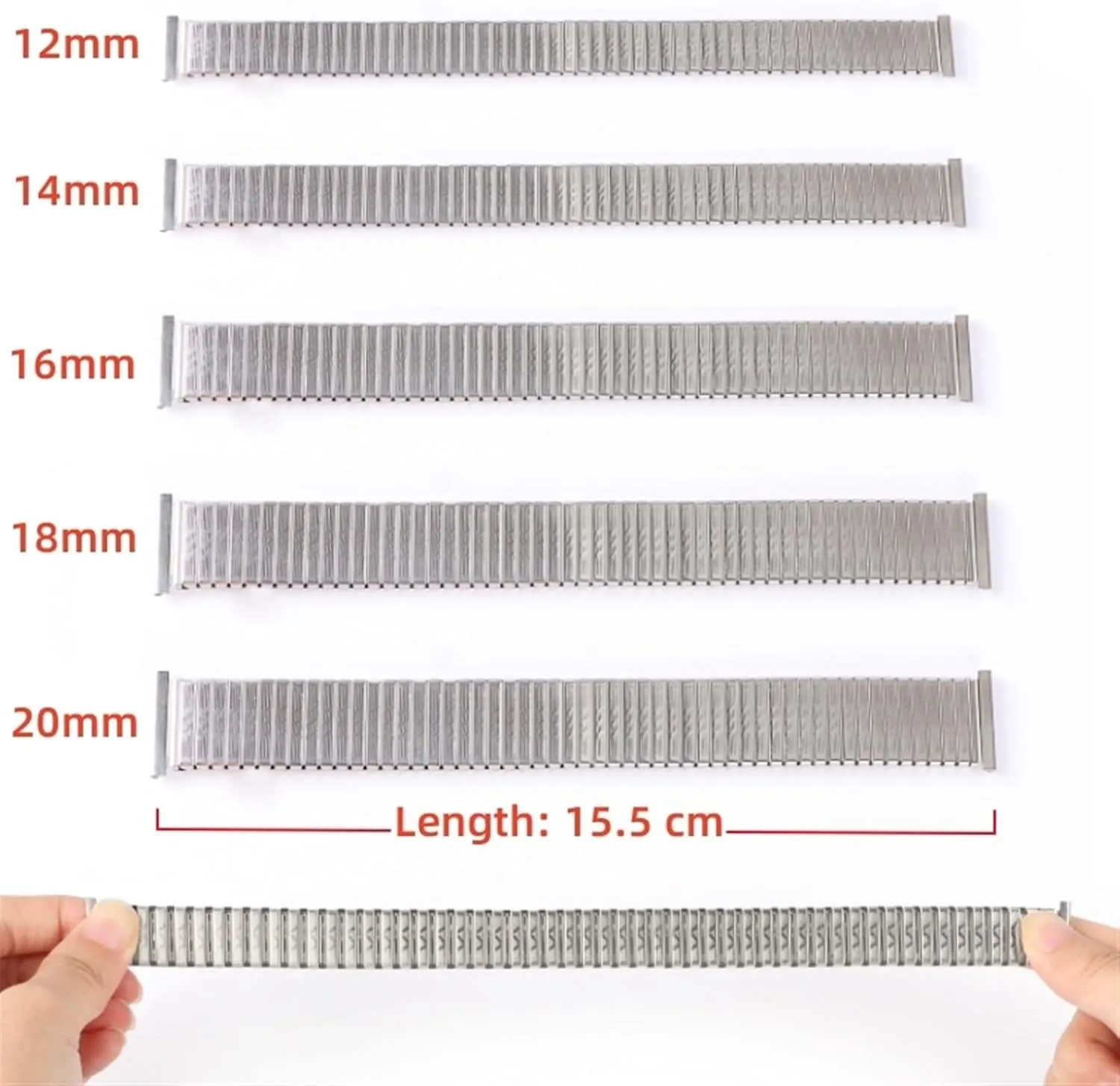 Metal Elastic Watch Strap 12mm 14mm 16mm 18mm 20mm Stretch linear constellation Expansion Stainless Steel Watch Band Men Women Wristband Accessories Watch Band, 