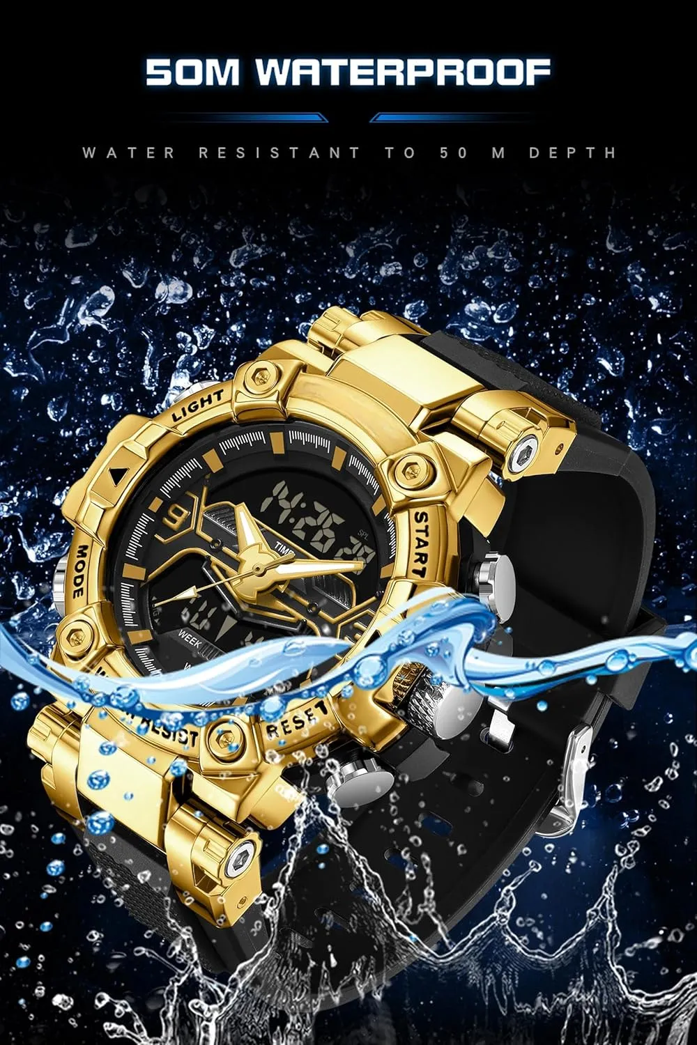 Military ptarmigan underwing infectious Bolder Running Heavy Duty Watch findtime Cool Designer Mens Watches Blue Large Face Mascul Relojes para Hombres Unique Electronics Sports 