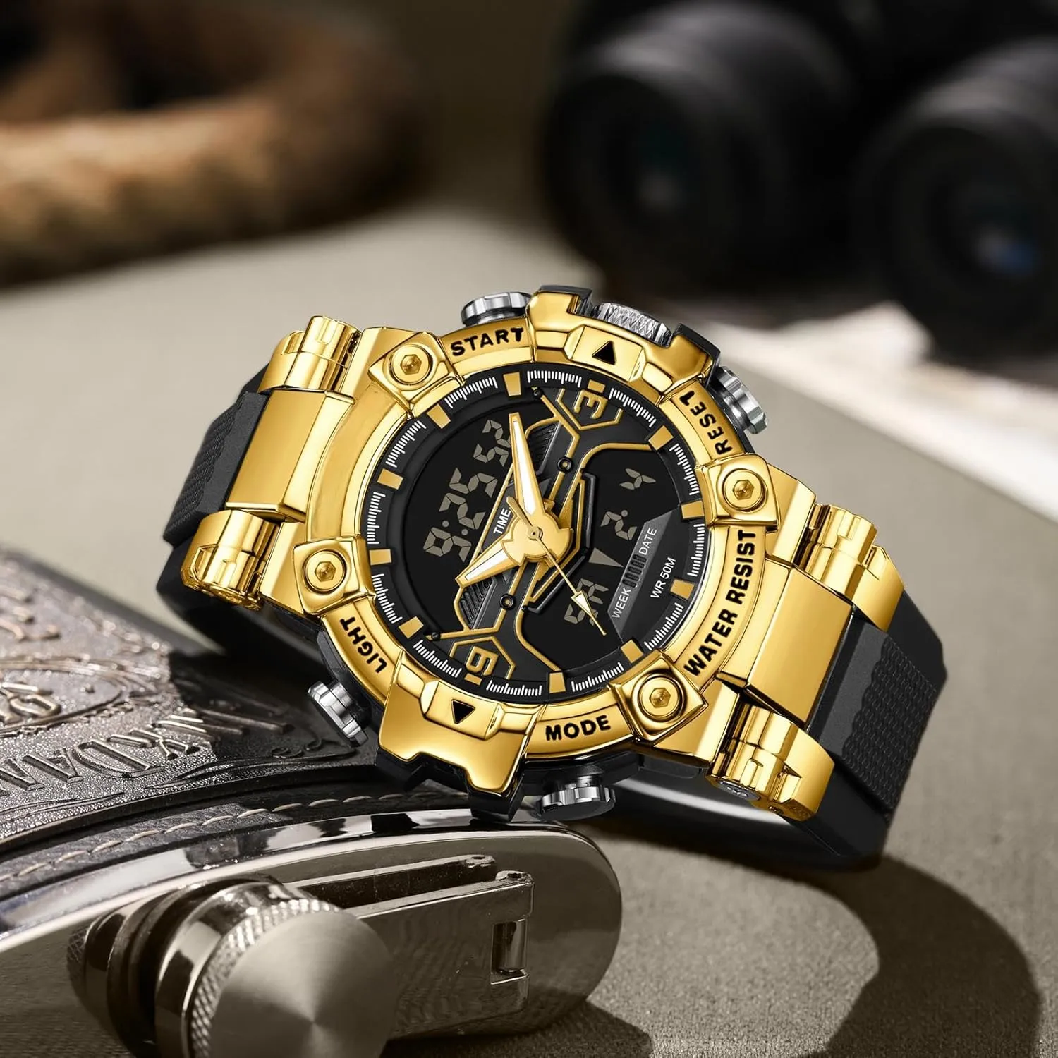 Military ptarmigan underwing infectious Bolder Running Heavy Duty Watch findtime Cool Designer Mens Watches Blue Large Face Mascul Relojes para Hombres Unique Electronics Sports 