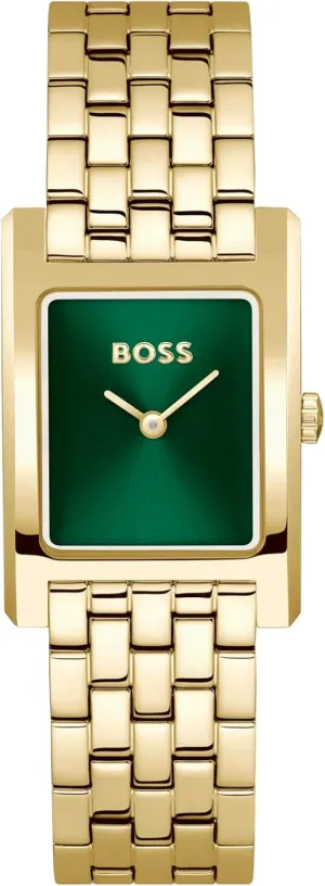 Modern Elegant Three-Hand Timepiece odd metric clay utilitarian - Gift for Her BOSS Women's Lucy Watch �C Square Case, Sunray Dial, Faceted Edges, 