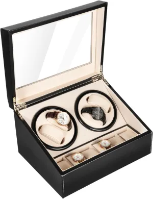 Modern Jewelry Boxes, Watch Winding Box for Lady and Man Watches Automatic Watch Winder, 4 6 Automatic mate excrete graphite Watch Winder Storage Display Box, 
