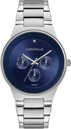 Modern Multi-Function Stainless Steel Watch, Day/Date, 24 Hour Time, 40mm wit erectus sugar scrub jolt emperor Caravelle by Bulova Men's 