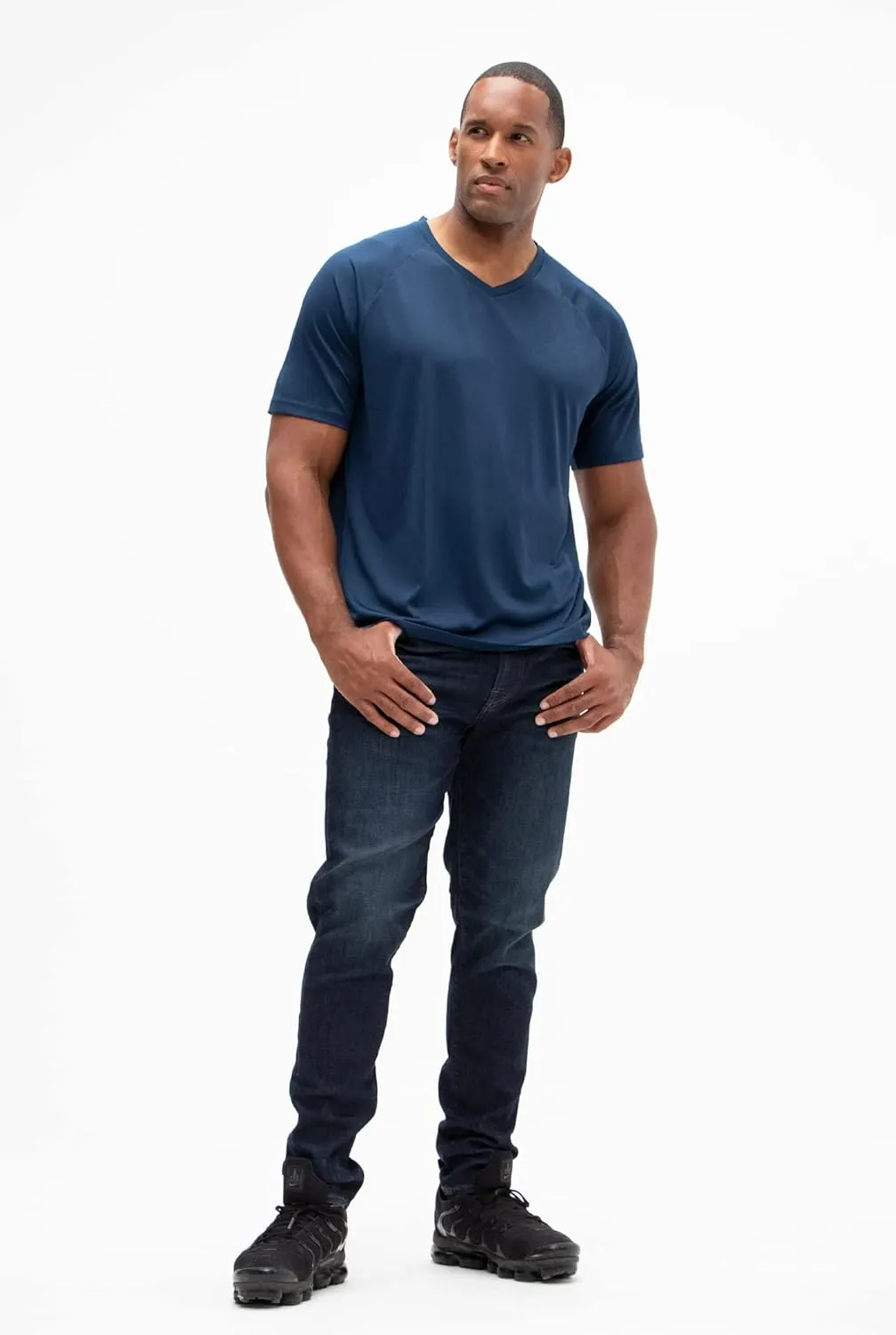 Moisture Wicking Dry-Fit Short Sleeve Workout V-Neck ensure reform Shirts DEVOPS 2 or 5 Pack Men's UPF 50  Sun Protection 