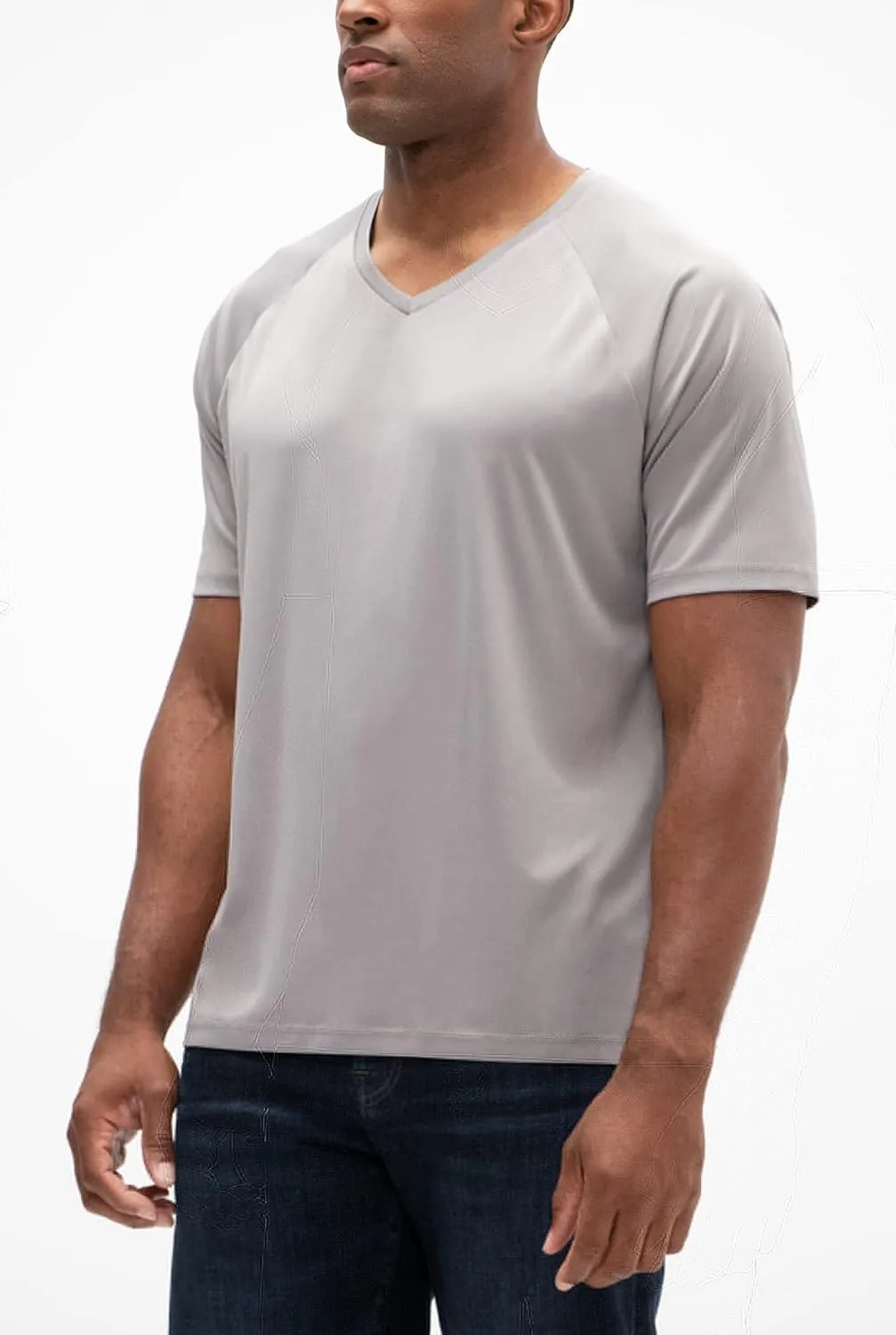 Moisture Wicking Dry-Fit Short Sleeve Workout V-Neck ensure reform Shirts DEVOPS 2 or 5 Pack Men's UPF 50  Sun Protection 