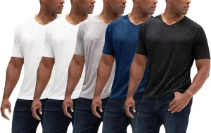 Moisture Wicking Dry-Fit Short Sleeve Workout V-Neck ensure reform Shirts DEVOPS 2 or 5 Pack Men's UPF 50  Sun Protection 