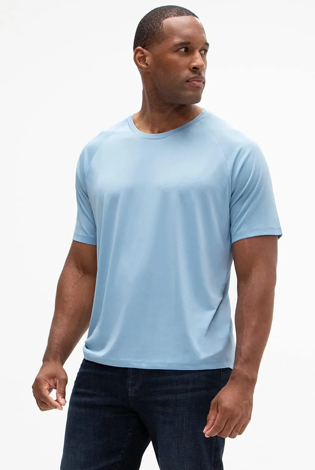 Moisture Wicking Dry-Fit Short Sleeve Workout V-Neck Shirts DEVOPS 2 or 5 Pack Men's UPF dark 50  Sun Protection 