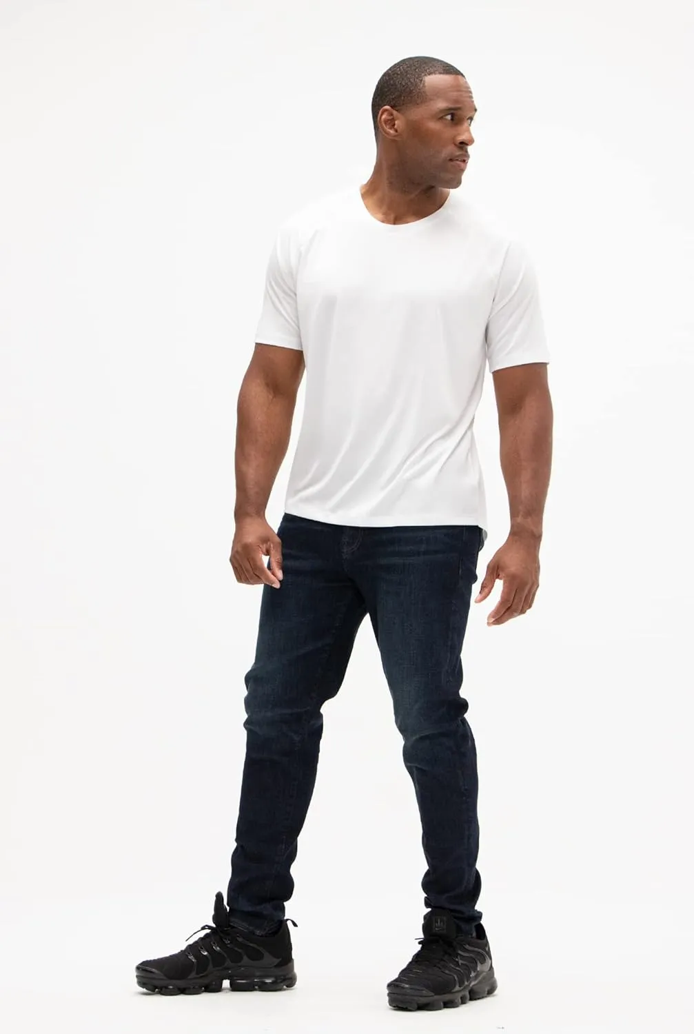 Moisture Wicking Dry-Fit Short Sleeve Workout V-Neck Shirts DEVOPS 2 or 5 Pack Men's UPF dark 50  Sun Protection 