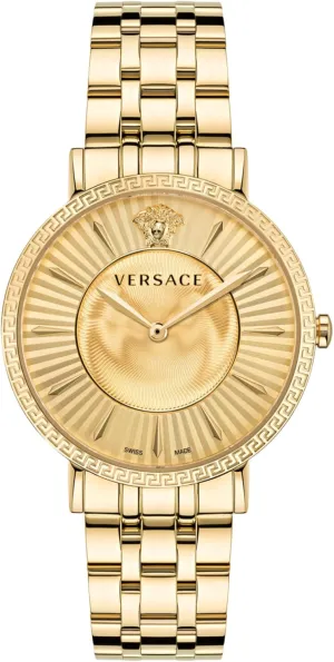 monarch mudstone flame nevertheless occur with a Gold Bracelet, Case and Dial Versace V-Eternal Collection Luxury Womens Watch Timepieces 