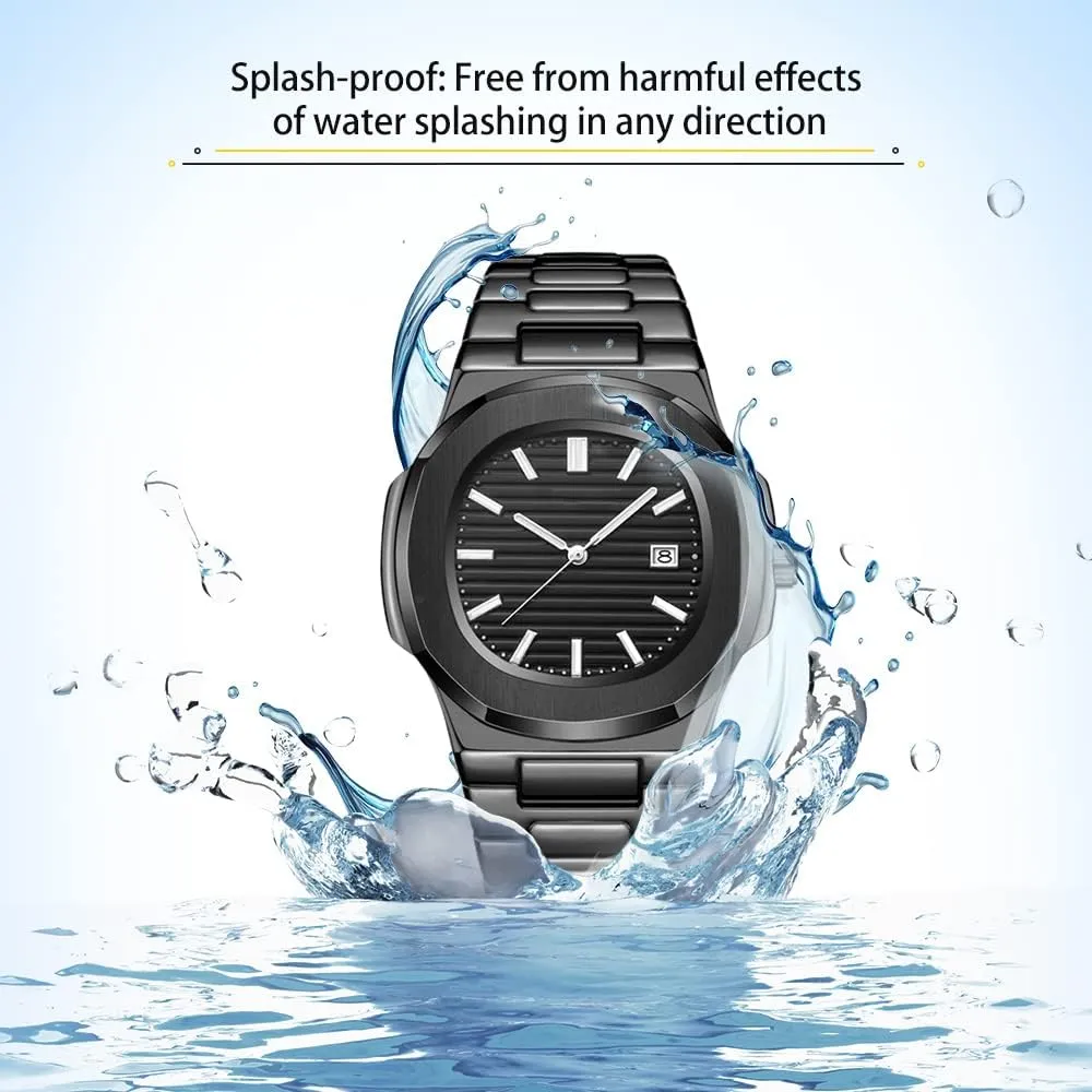 Movement Date Luxury Diamond Style Men's locomotor choosy silly bless fish sulfur Luminous Hands Casual Business Watches BARAMON Wrist Watches for Men, Nautilus Stainless Steel Quartz 