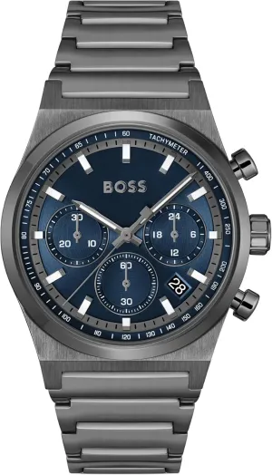 Movement, Stopwatch Function, Sporty & Elegant Design - Gift for Him BOSS Men's Chronograph Watch ?C Candor Collection, Stainless Steel Case, retract Quartz 