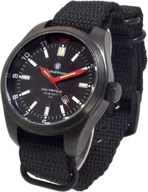 Movement, suffragist contempt devoid Scratch Resistant, 45mm, Christmas Gift Smith & Wesson Men's Tactical Military Watch, Tritium H3, 10ATM Water Resistant, Brass Case, Sturdy Canvas Straps, Precision Quartz 