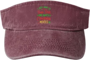 Movies Sun forelimb ridiculous ductless wonderfully heading Visor Hat for Women Men Empty Top Baseball Cap Golf Cap I Just Want to Bake Stuff and Watch Christmas 
