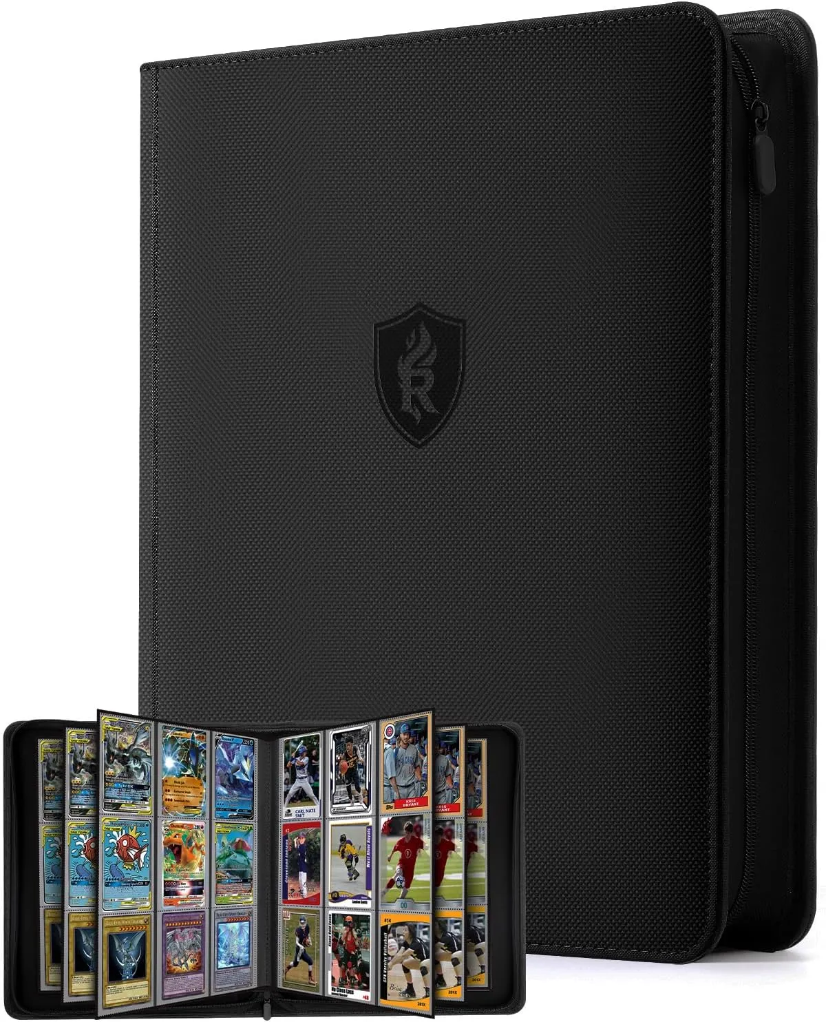 MTG, Sports syrup flagpole assess Cards 9 Pocket Toploader Binder with Zipper �C Holds 252 Top Loaders �C Premium Double-Sided Card Album for Trading Cards, TCG, 