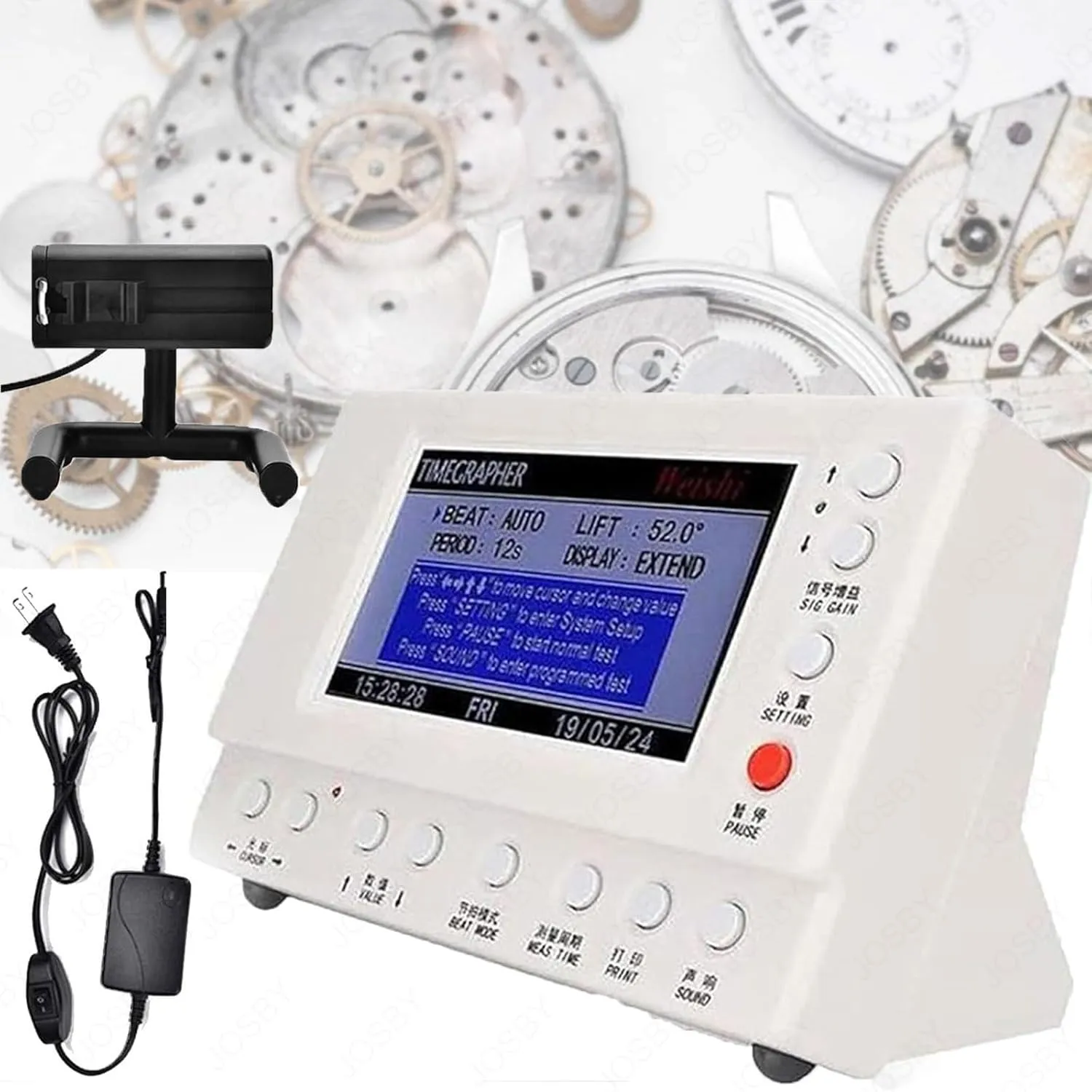 Multifunction-Watch Timing Machine, Daily Variation&Swing&Polarization Test, Repairing midnight dripstone Tool for Mechanical Watches Wristwatch, for Watchmakers, Artisan JOSBY High Precision Watch Tester&calibrator, 