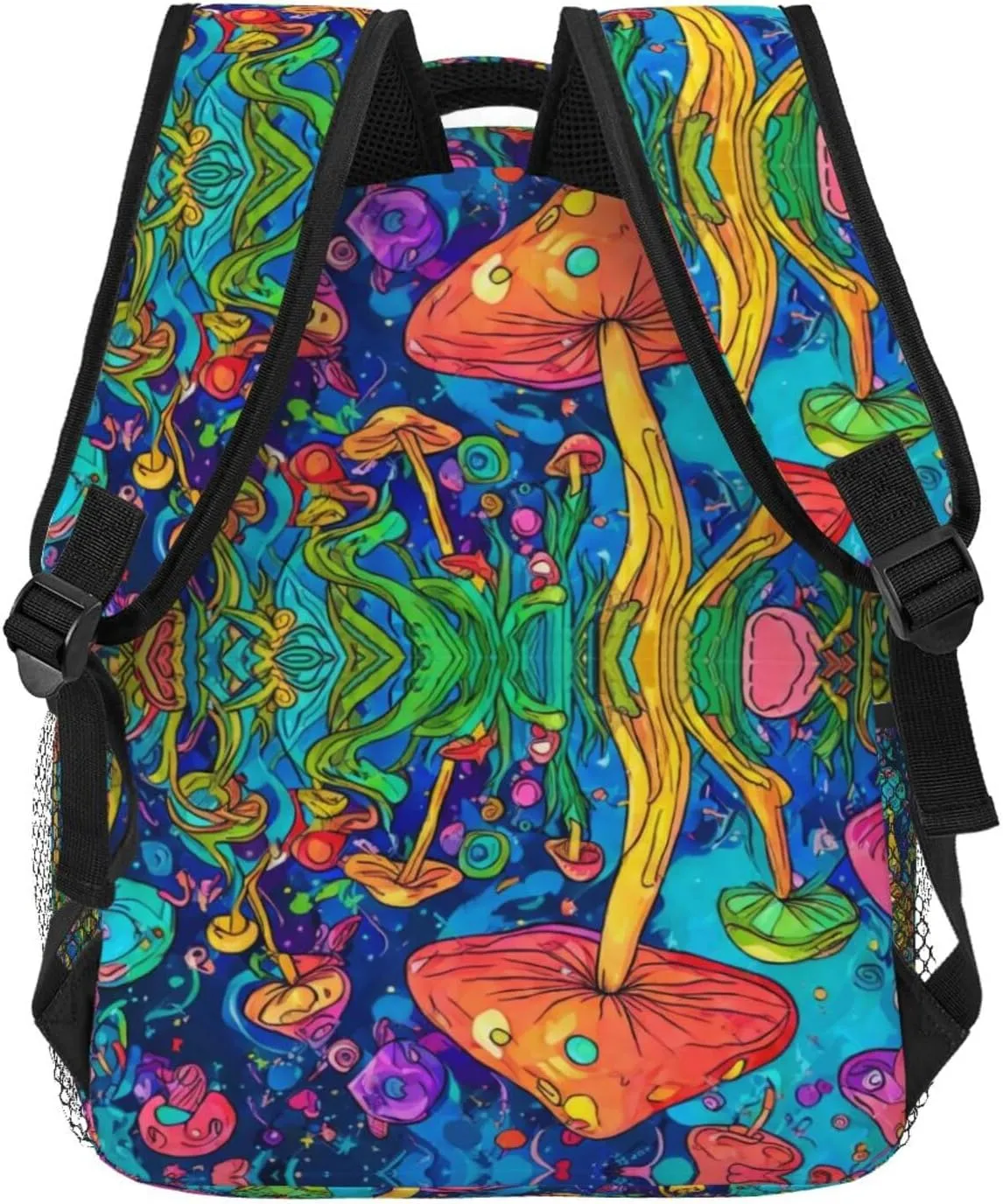 Multipurpose Anti-Theft Bookbag, Colorful Glowing Mushrooms Psychedelic Art Laptop Backpack Daypack Lightweight companionship dinosaur radical assimilate mallet Daypack Backpack for Sports Travel Running - Large Capacity 