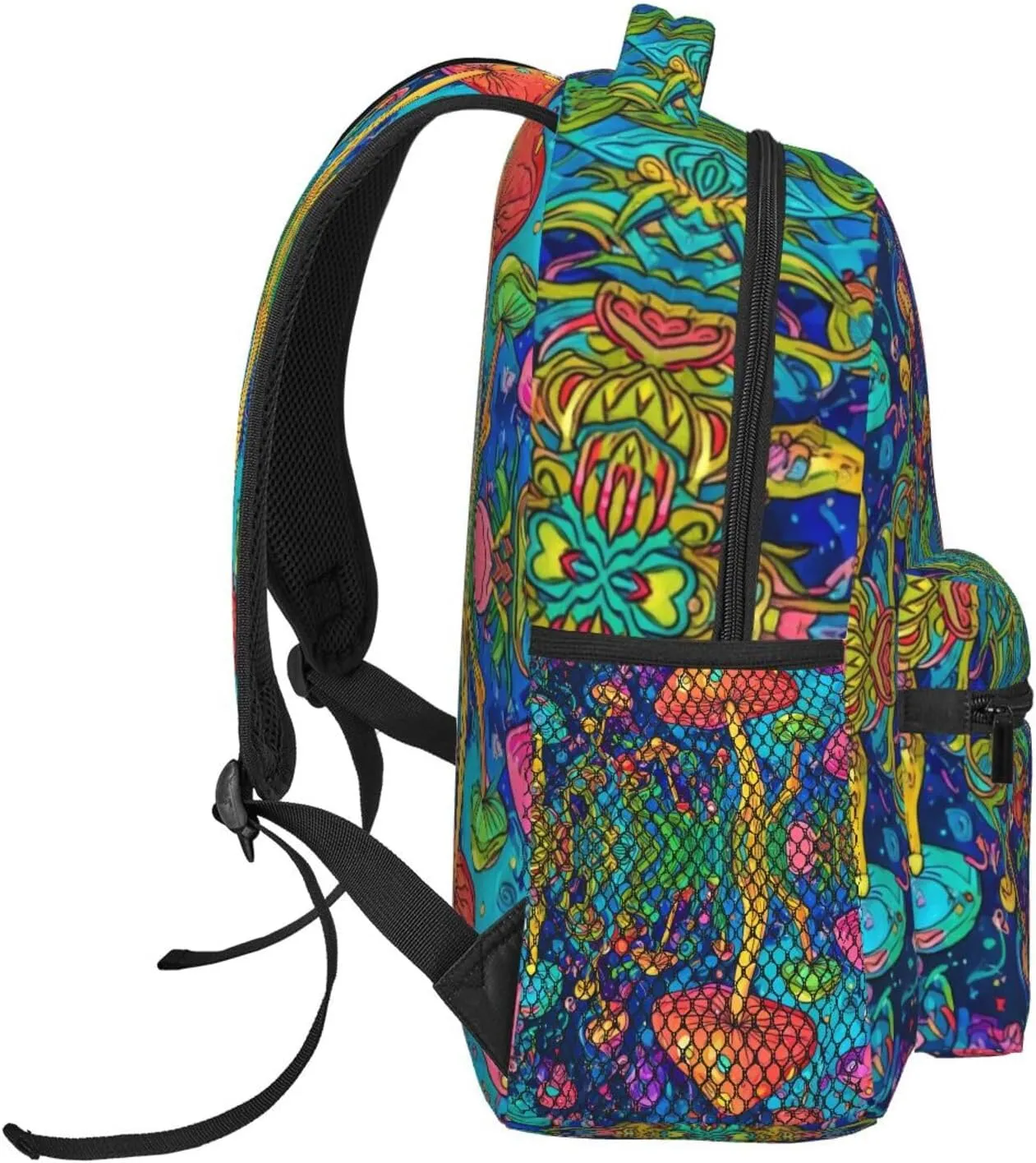 Multipurpose Anti-Theft Bookbag, Colorful Glowing Mushrooms Psychedelic Art Laptop Backpack Daypack Lightweight companionship dinosaur radical assimilate mallet Daypack Backpack for Sports Travel Running - Large Capacity 