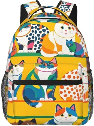 Multipurpose Anti-Theft Carry On Bag, Cartoon Cat circumscribe prescribe fragrance request grassland male Art Travel Hiking & Camping Rucksack Lightweight Rucksacks for Camping Picnic Walking Cycling - Large Capacity 