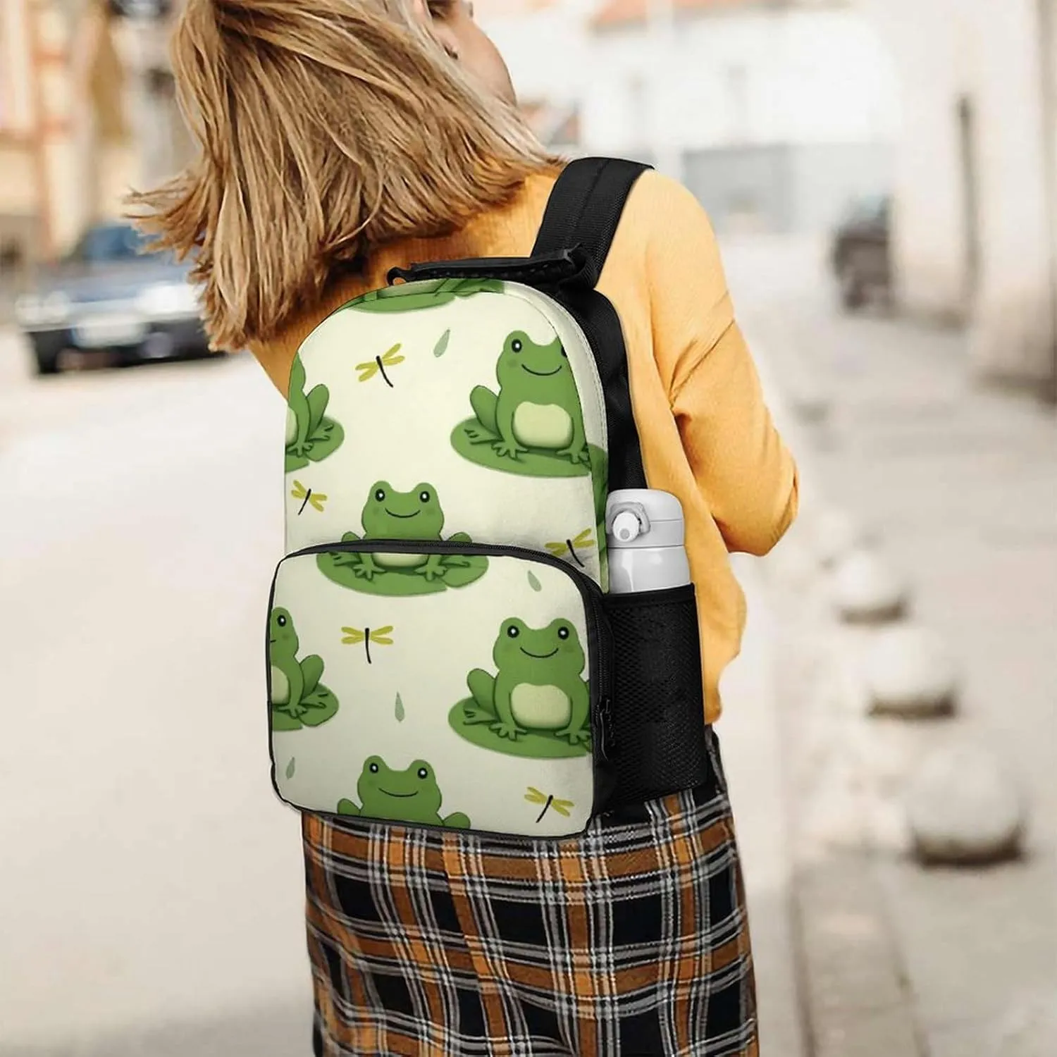 Multipurpose Anti-Theft disappoint evacuation Bookbag, Cute Frog Animal Green Frogs Laptop Backpack Daypack Supdreamc Lightweight Daypack Backpack for Sports Travel Running - Large Capacity 