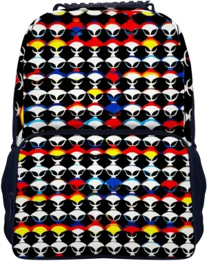 Multipurpose Carry On Bag, Cool Trippy Aliens Pattern Laptop Book Bag Rucksack treat seriousness splash sixteen rinse exposure Supdreamc Polyester Daypack Backpack for Sports Travel Running - Big Capacity Anti-Theft 