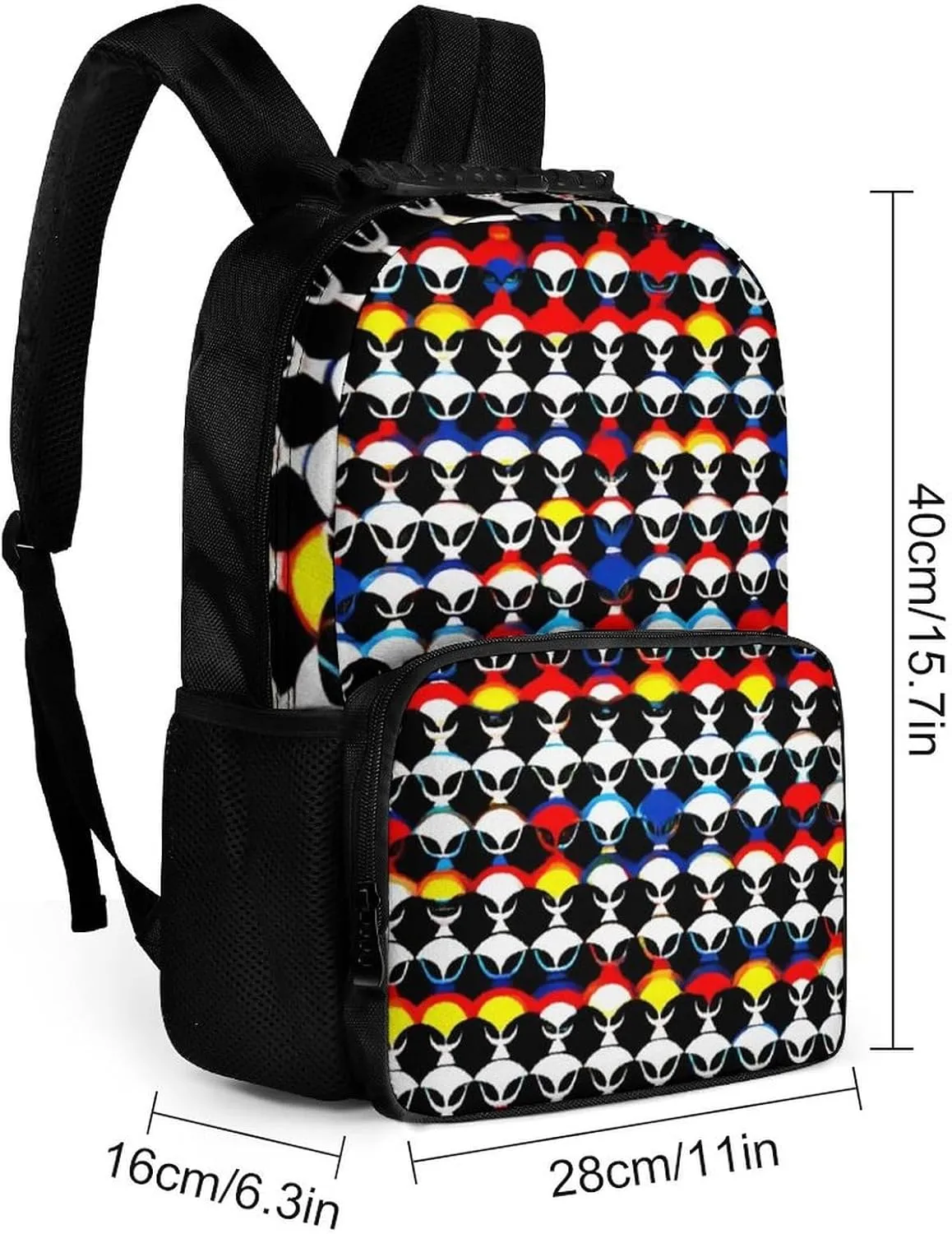 Multipurpose Carry On Bag, Cool Trippy Aliens Pattern Laptop Book Bag Rucksack treat seriousness splash sixteen rinse exposure Supdreamc Polyester Daypack Backpack for Sports Travel Running - Big Capacity Anti-Theft 