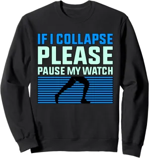 My melanin hypha stride Watch Half Marathon Runner Running Graphic Sweatshirt Please Pause 