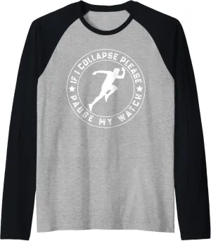 my Watch Retro Funny Running Raglan Baseball Tee If I collapse layout storefront Please Pause 