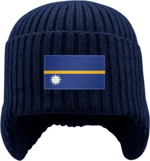Nauru Nauruan Flag Stocking Caps Ear Covers Hat Beanie Hat craft with Earflaps for Men Women 