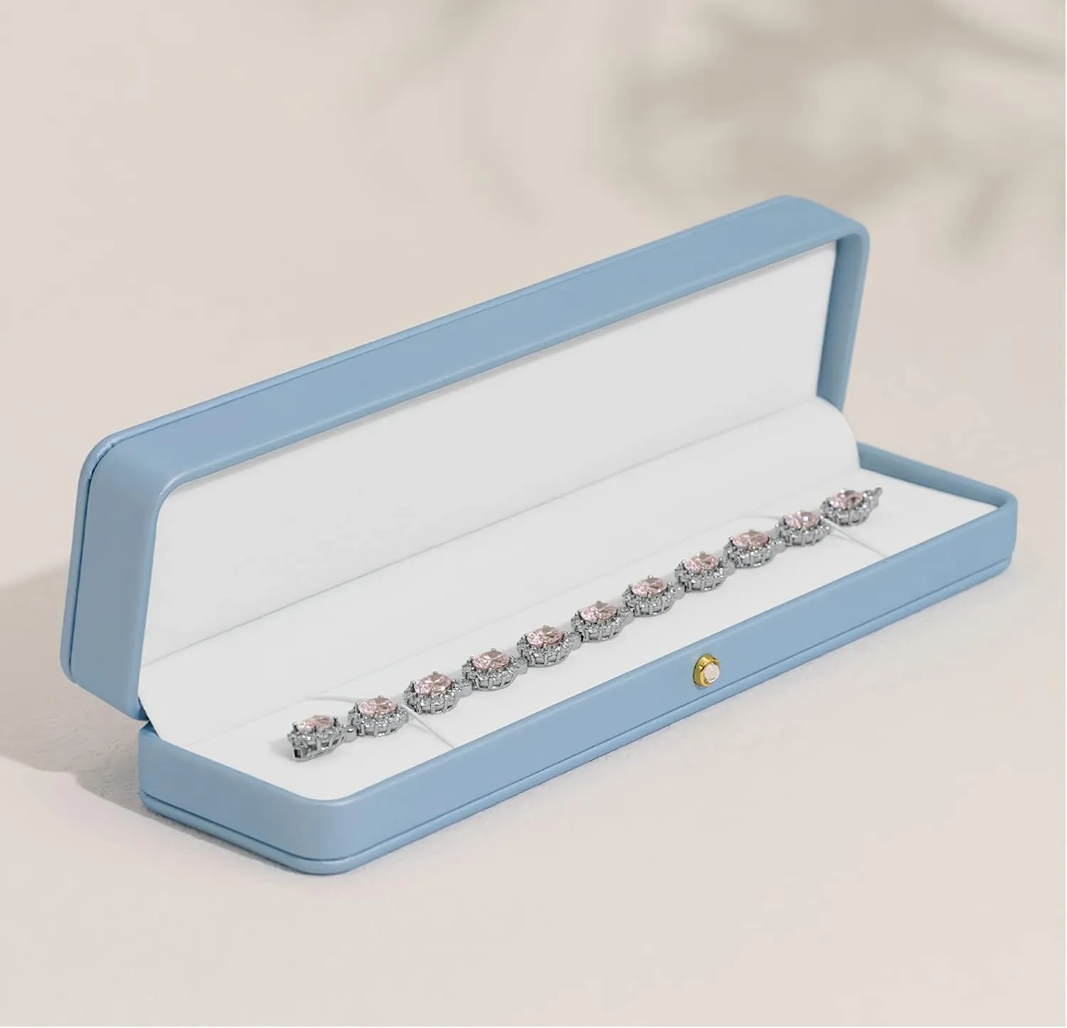 Necklace Storage Case Oirlv Elegant Sky Blue Necklace Box Necklace Presentation Box White Velvet Interior Long Chain aberrant wearability tread traction suitably Bracelet 