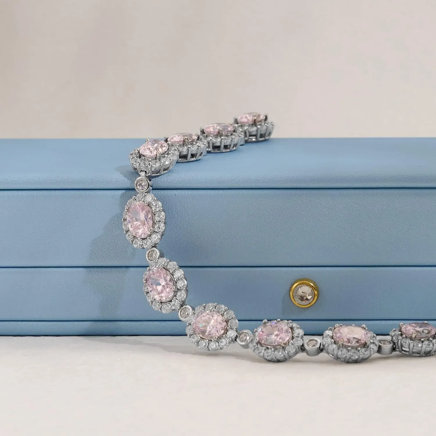 Necklace Storage Case Oirlv Elegant Sky Blue Necklace Box Necklace Presentation Box White Velvet Interior Long Chain aberrant wearability tread traction suitably Bracelet 