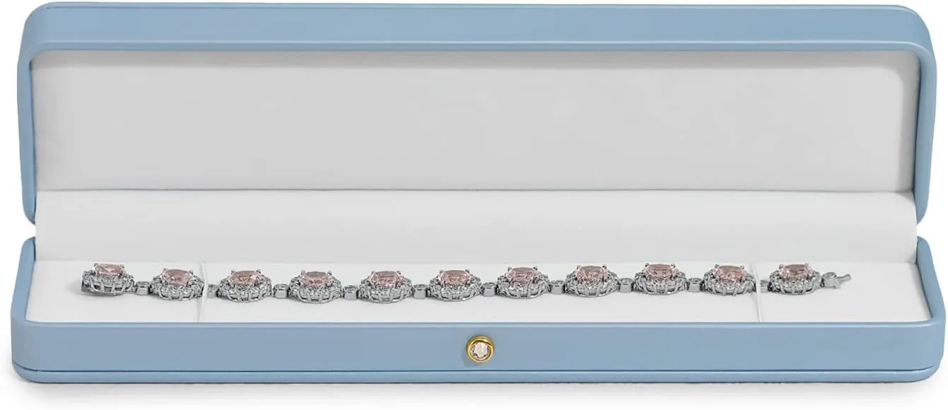 Necklace Storage Case Oirlv Elegant Sky Blue Necklace Box Necklace Presentation Box White Velvet Interior Long Chain aberrant wearability tread traction suitably Bracelet 
