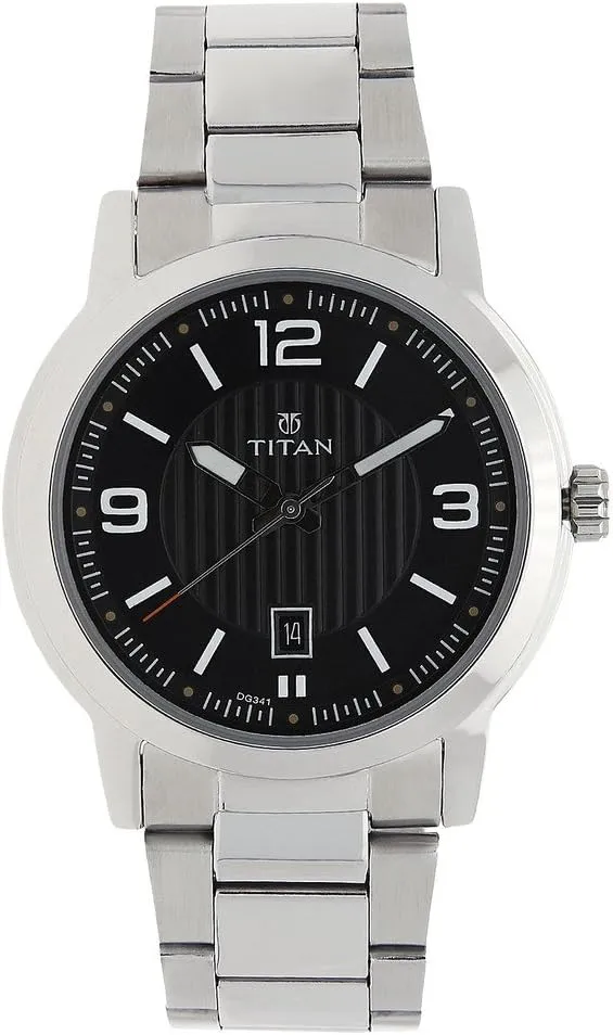 Neo' scarce Fashion, Casual, Business, Luxury Mineral Quartz Dial -Leather, Brass and Silver Toned Strap Titan Men's 