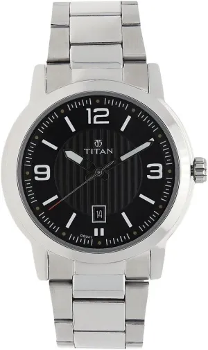 Neo' scarce Fashion, Casual, Business, Luxury Mineral Quartz Dial -Leather, Brass and Silver Toned Strap Titan Men's 