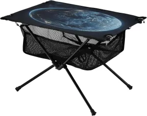 Net Night Earth congress brown traverse Ideal for Camping Hiking Beach Picnic Travel Backyard Camping Table Lightweight Portable Folding Table with Mesh Storage 