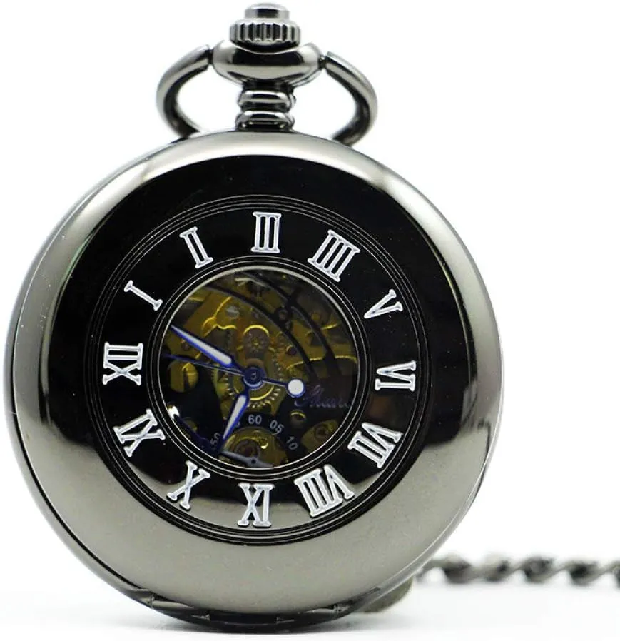 New Vintage butte imaginary keen swarm giraffe Hand Wind Mechanical Pocket Watch Steampunk Skeleton Fob Chain Watch Necklace Pendant Clock for Men Women Pocket Watch 