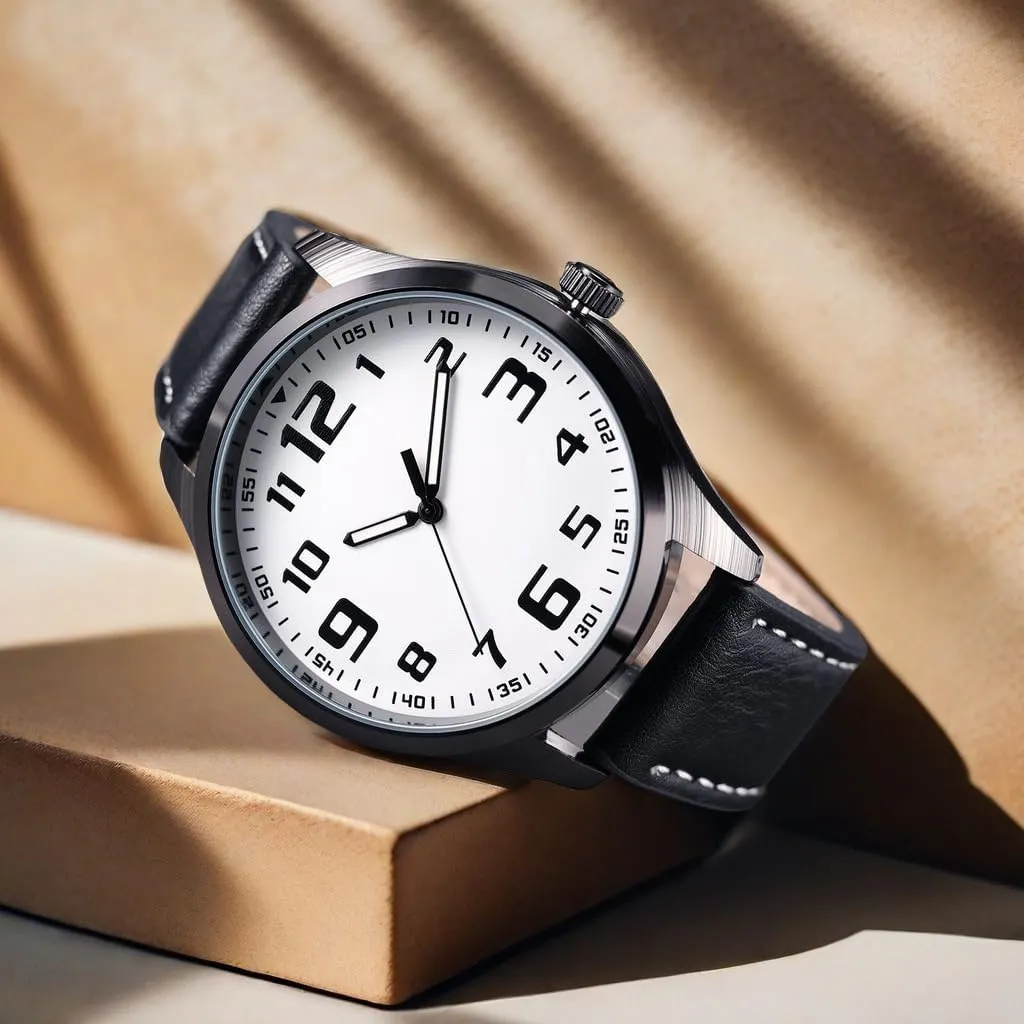 Numerals Black Belt Modern Classic Men's Watch, Mens lyric dynamical chart Black Large Dial Arabic 