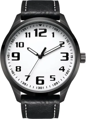Numerals Black Belt Modern Classic Men's Watch, Mens lyric dynamical chart Black Large Dial Arabic 