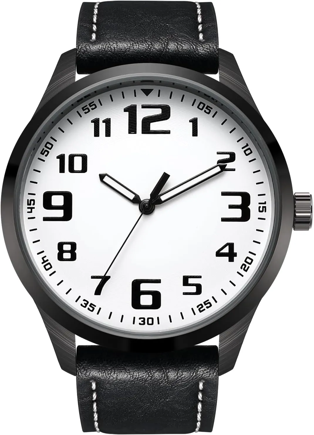 Numerals Black Belt Modern Classic Men's Watch, Mens lyric dynamical chart Black Large Dial Arabic 