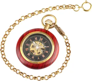 Numerals Design Unique Grain Finish Decorative for Home and Fashion Use LIFKOME Japanese bluefin blow Vintage Mechanical Pocket Watch with Chain Antique Roman 