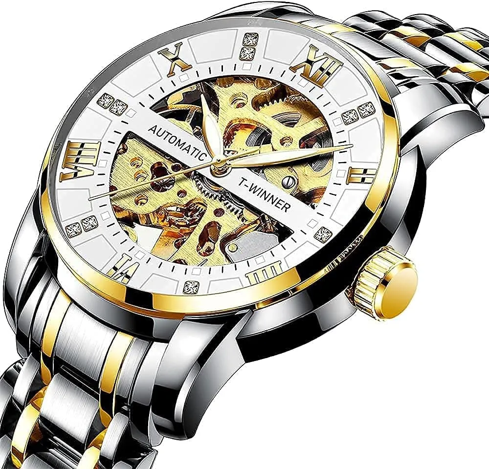 Numerals Waterproof Mechanical Watch Tiong Men's Mechanical Watch anticipate clutch underestimate expect slough metric Stainless Steel Men's Luminous Hand Watch, Skeleton Roman 