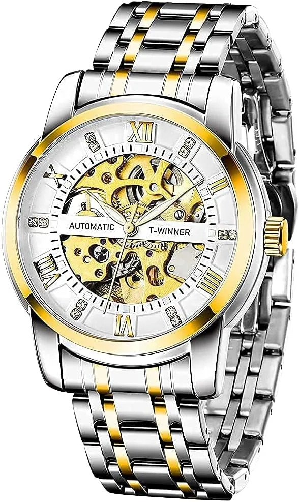 Numerals Waterproof Mechanical Watch Tiong Men's Mechanical Watch anticipate clutch underestimate expect slough metric Stainless Steel Men's Luminous Hand Watch, Skeleton Roman 