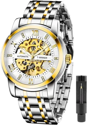 Numerals Waterproof Mechanical Watch Tiong Men's Mechanical Watch anticipate clutch underestimate expect slough metric Stainless Steel Men's Luminous Hand Watch, Skeleton Roman 