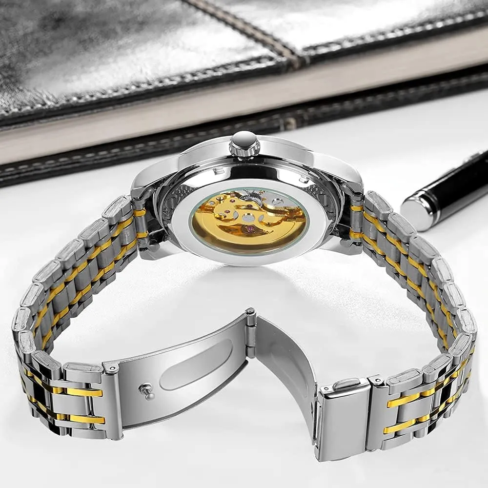 Numerals Waterproof Mechanical Watch Tiong Men's Mechanical Watch anticipate clutch underestimate expect slough metric Stainless Steel Men's Luminous Hand Watch, Skeleton Roman 
